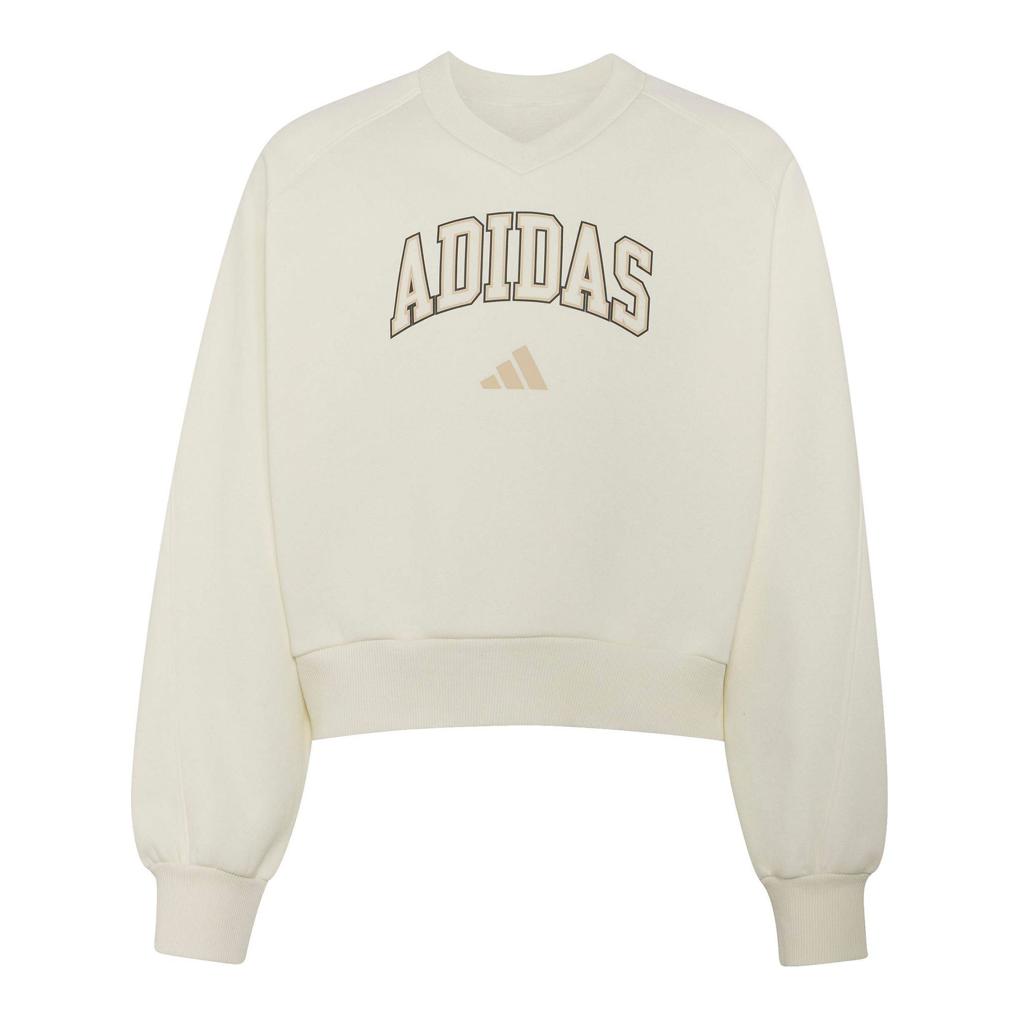 Adidas Seasonals Collegiate Typography V-Neck Junior Girls Sweatshirt